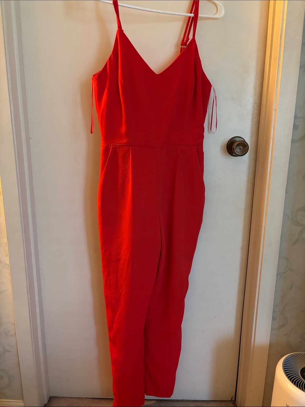 Adelyn Rae Red Spaghetti-Strap Jumpsuit
